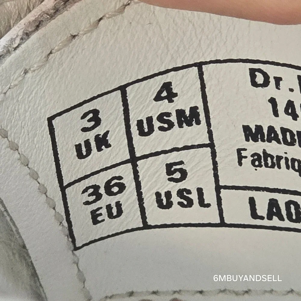 Dr. Martens 1461 Iced Oxford Shoes Mens 4 Womens 5 Ivory White Leather‎ 26563115